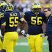 Michigan head coach Brady Hoke speaks with defensive tackle Ondre Pipkins turing a break in the action during the second half at Michigan Stadium on Saturday. Melanie Maxwell I AnnArbor.com